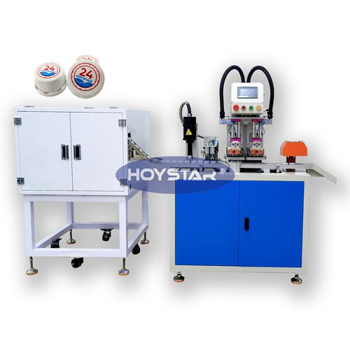 Máquina de tampografía de 2 colores - GW-P2-C - Dongguan Hoystar Printing Machinery Co.,Ltd - de tintero cerrado / automática / para tapones