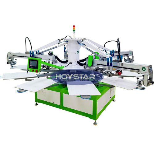 Máquina de serigrafia automática - GW-4C-10S - Dongguan Hoystar Printing Machinery Co.,Ltd - de 4 colores / para camisetas