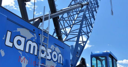 Grúa con orugas - MILLENNIUM 4600 - Lampson crane - de brazo amantillable / para obra / de elevación