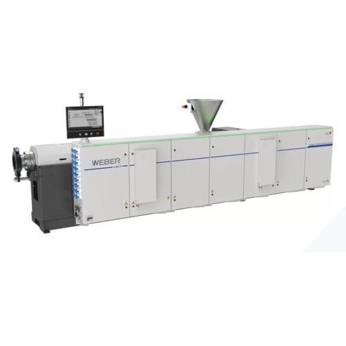 Extrusora de un husillo - NE series  - Weber - para PVC / con zona de alimentación ranurada / a baja temperatura de fusión