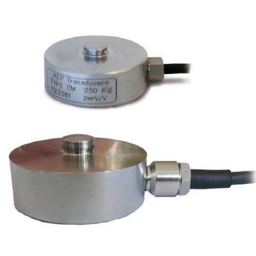 Celda de carga de compresión - CM series - AEP transducers - de tipo botón / en miniatura