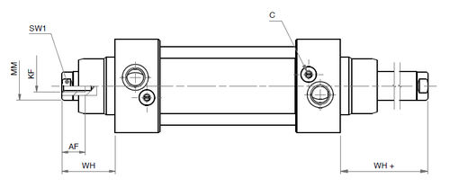 Cilindro neumático - YDMP - ARTEC SRL - con varilla doble / de doble efecto / de acero inoxidable