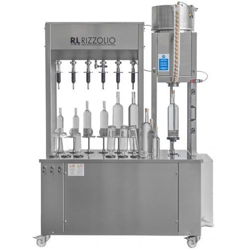 Máquina de llenado semiautomática - COMPACTBLOCK 6-6-1 500/BH - Rizzolio s.r.l - para botellas de vidrio / de líquidos / para la industria agroalimentaria