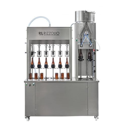 Máquina de llenado semiautomática - COMPACTBLOCK 6-6-2 500-600BH - Rizzolio s.r.l - para botellas de vidrio / de bebidas / de agua