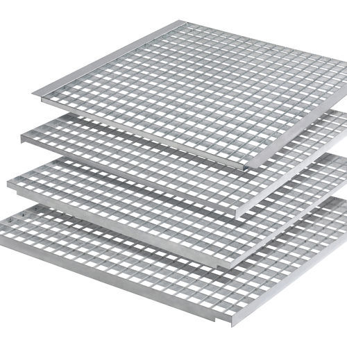 Rejilla de acero galvanizado - PRESS-LOCKED - JK TECHNIC - prensada / electroforjada / antideslizante