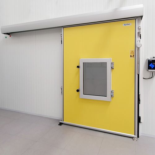 Puerta corredera - ULO  - Infraca - de acero inoxidable / de aluminio anodizado / acristalados
