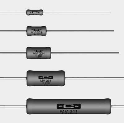 Resistencia de alambre bobinado -  MV series  - Caddock Electronics - no inductiva / montada en circuito impreso / para medición de corriente