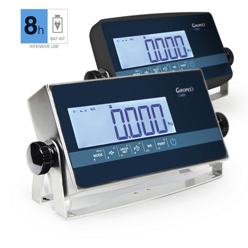 Indicador de pesaje visualizador LCD - GI400 LCD BAT LI ION - GIROPES - benchtop / de pared / IP65