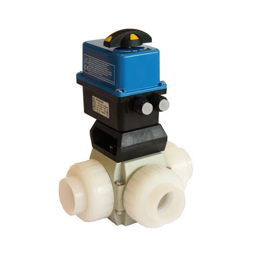 Válvula de bola - S4  - Praher Plastics Austria GmbH - con actuador eléctrico / con brida / roscada