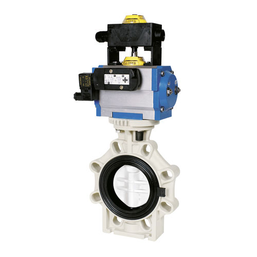 Válvula de mariposa - K4 - Praher Plastics Austria GmbH - con control neumático / con brida / higiénica