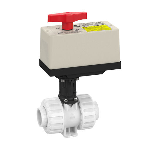 Válvula de bola - M1 - Praher Plastics Austria GmbH - con actuador eléctrico / con brida / roscada