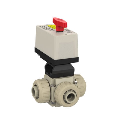 Válvula de bola - S4  - Praher Plastics Austria GmbH - con actuador eléctrico / para agua potable / con brida