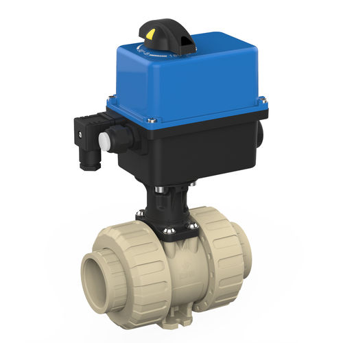Válvula de bola - M1  - Praher Plastics Austria GmbH - con actuador eléctrico / para agua potable / con brida