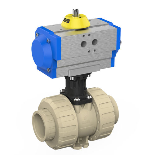 Válvula de bola - M1  - Praher Plastics Austria GmbH - con control neumático / para agua potable / con brida