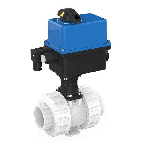 Válvula de bola - M1  - Praher Plastics Austria GmbH - con actuador eléctrico / para agua potable / con brida