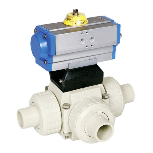 Válvula de bola - S4  - Praher Plastics Austria GmbH - con control neumático / para alimentos líquidos y bebidas / con brida