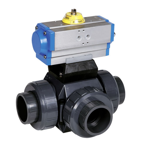 Válvula de bola - S4  - Praher Plastics Austria GmbH - con control neumático / para agua potable / con brida