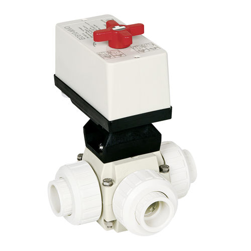 Válvula de bola - S4  - Praher Plastics Austria GmbH - con actuador eléctrico / para agua potable / con brida