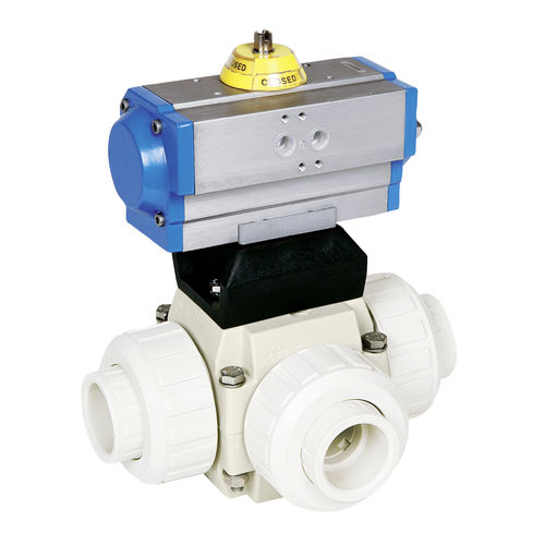 Válvula de bola - S4  - Praher Plastics Austria GmbH - con control neumático / para agua potable / con brida