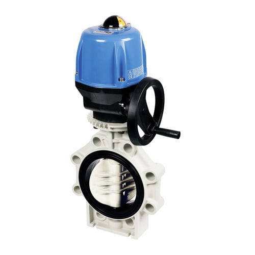 Válvula de mariposa - K4  - Praher Plastics Austria GmbH - con actuador eléctrico / para alimentos líquidos y bebidas / tipo lug