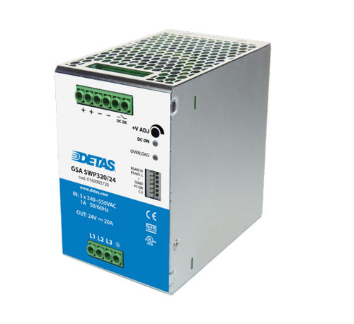 Alimentación eléctrica en riel DIN - GSA SWP320/24 - DETAS - AC/DC / bifásica / CE