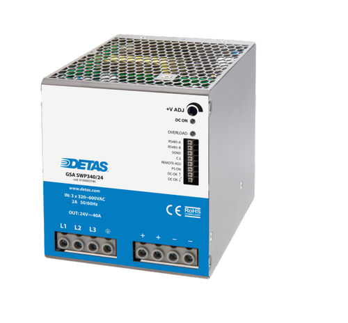 Alimentación eléctrica en riel DIN - GSA SWP340/24 - DETAS - AC/DC / de dos salidas / bifásica