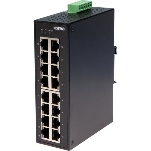 Conmutador Ethernet no administrable - ESNU-16010 - DETAS - 16 puertos / en riel DIN / para instalación en pared