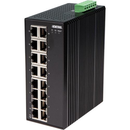 Conmutador Ethernet no administrable - ESNU-16100 - DETAS - 16 puertos / Gigabit Ethernet / en riel DIN