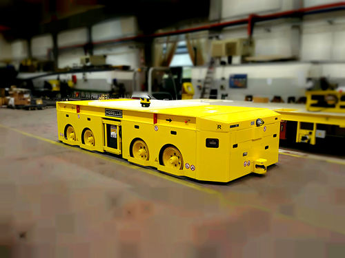 Transportador autopropulsado eléctrico - SGAI VCP3 - MORELLO GIOVANNI S.r.l. - de 4 ejes / para grandes cargas / plataforma