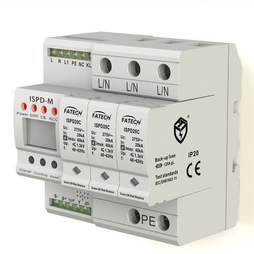 Protector de sobretensión clase II - iSPD20C/3-xxx S  series - FATECH ELECTRONIC (FOSHAN) CO., LTD - para alimentación eléctrica / contra sobretensión / 3 polos