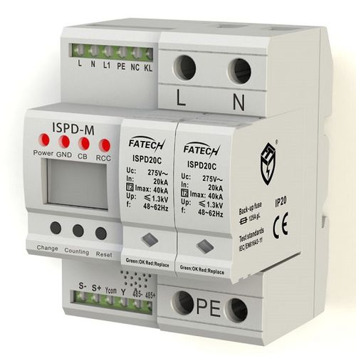 Protector de sobretensión clase II - iSPD20C/2-xxx S series - FATECH ELECTRONIC (FOSHAN) CO., LTD - para alimentación eléctrica / contra sobretensión / monofásico