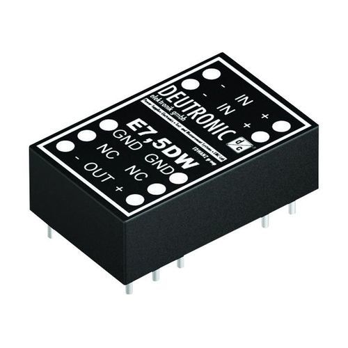Convertidor DC/DC variación de intensidades de entrada 2:1 - E7,5DW series - DEUTRONIC - aislado / DIP-24