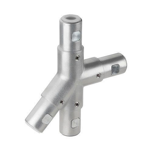 Conexión de tubo para barandilla - KI 40H-45&deg; - RK Rose+Krieger GmbH - redondo / en cruz / de aluminio fundido
