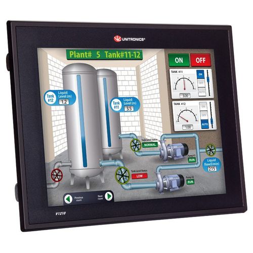 Autómata programable con HMI de pantalla táctil integrada - Vision1210&trade; series - Unitronics - para montaje en panel / con E/S integradas / entradas analógicas