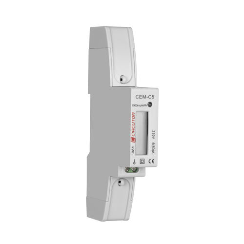 Contador de energía eléctrica monofásico - CEM-C5 - CIRCUTOR - en riel DIN