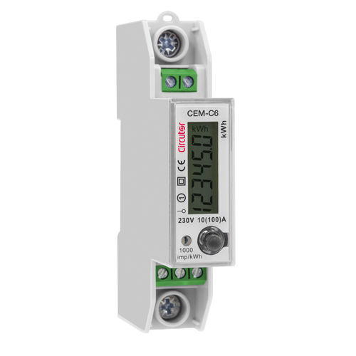 Contador de energía eléctrica monofásico - CEM-C6 - CIRCUTOR - en riel DIN