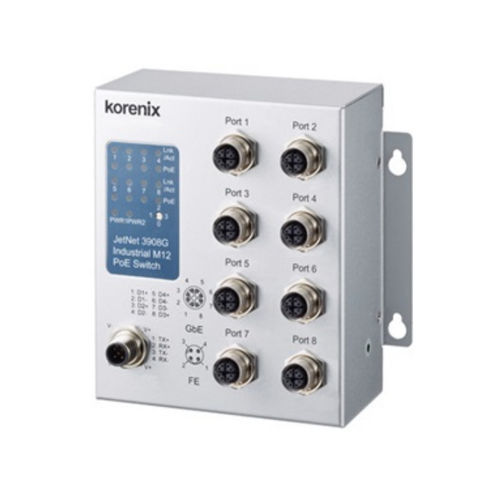 Conmutador Ethernet no administrable - JetNet 3908G-M12 - Beijer Electronics - 8 puertos / gigabit / de pared