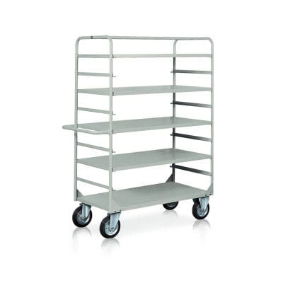 Carretilla de metal - C060G - Tecnotelai - de plataforma / 4 estantes