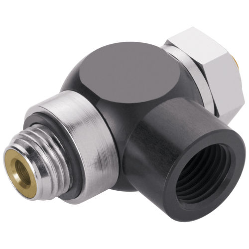 Racor neumático - 234-XXXX134  - EISELE GmbH - roscado / acodado / de latón niquelado