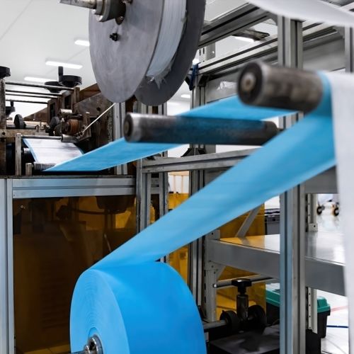 Línea de producción de textil no tejido - MA-1200-TF - RIUS-COMATEX - para mascarillas quirúrgicas / automática / continua
