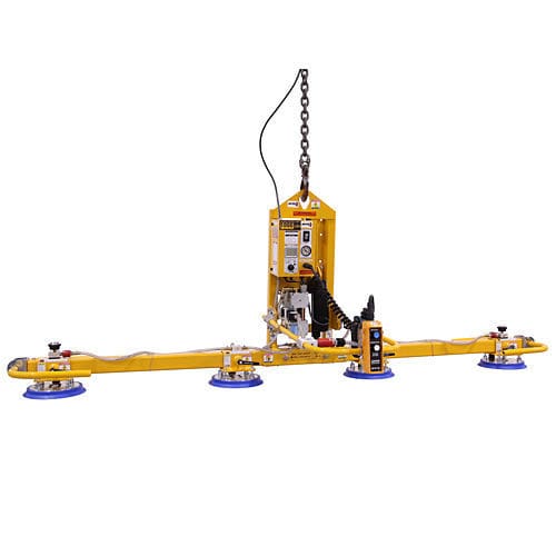 Elevador de ventosas de bastidor - AT100M4 series - ANVER Vacuum System Specialists - para placa de vídrio / ajustable / eléctrico