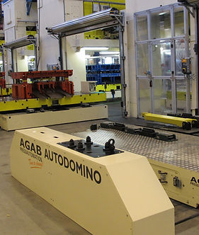 Carro de guiado por riel de manipulación - WG DOMINO - AGAB Pressautomation AB - para cargas pesadas / para almacén / eléctrico