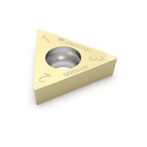 Plaquita de corte intercambiable de torno - TCGW 090202 - Beijing Worldia Diamond Tools Co., Ltd - CBN / para acero templado / con revestimiento