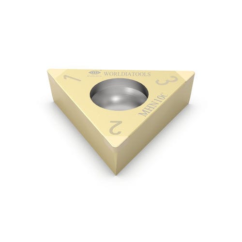 Plaquita de corte intercambiable de torno - TCGW 110208 - Beijing Worldia Diamond Tools Co., Ltd - CBN / para acero templado / con revestimiento