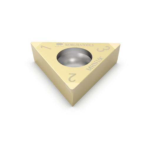 Plaquita de corte intercambiable de torno - TCGW 110308 - Beijing Worldia Diamond Tools Co., Ltd - CBN / para acero templado / con revestimiento