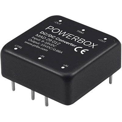 Módulo conversor DC DC variación de intensidades de entrada 2:1 - MAD29 series - Powerbox - SMD / industrial / de salida simple