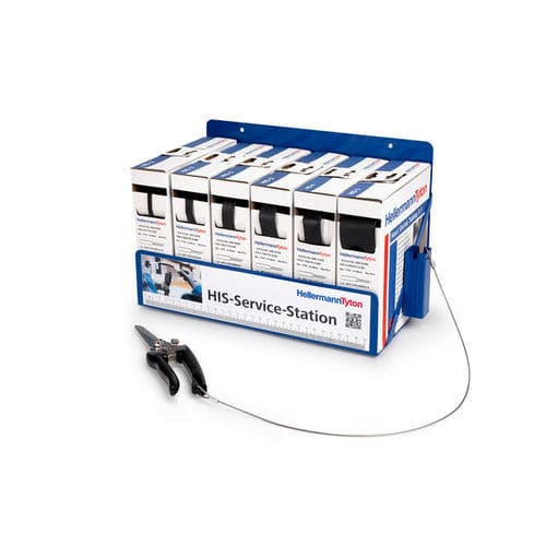 Distribuidor de etiquetas - HIS-Service-Station-PO-X-BU - HellermannTyton - de tubos / manual / de pared