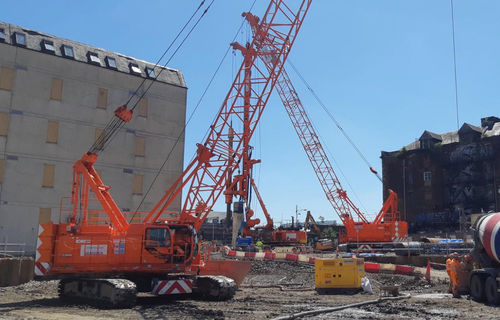 Grúa con orugas - CKE800G-3 - Kobelco Construction Machinery Europe B.V. - de mástil / para obra / de elevación
