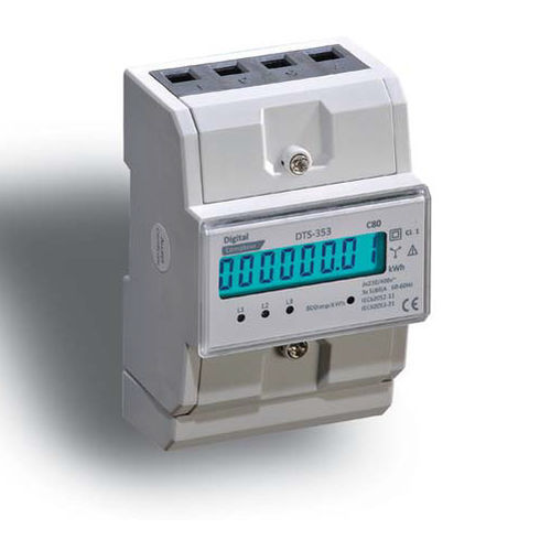 Contador de energía eléctrica trifásico - 14162 - DIGITAL ELECTRIC - en riel DIN / RS-485 / con pantalla LCD