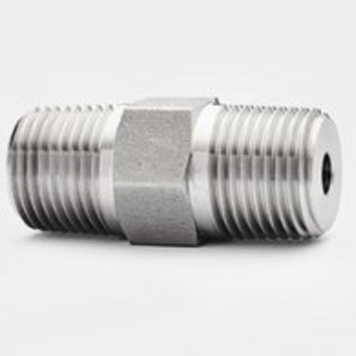 Empalme de acero inoxidable - PHX4/6NL - PUSHNA INTERNATIONAL - roscado / hexagonal / NPT